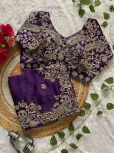 Bollywood Style Rangoli Soie Violet Saree Pour La Fête De Mariage Festival Porter Avec Blouse Ethnique Exclusive Les Femmes Les Plus Vendues Porter - Product Image 3