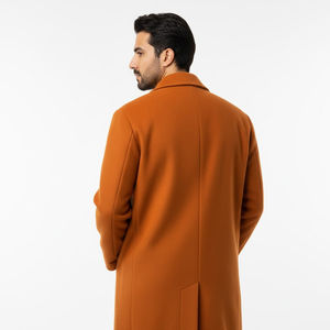 Manteau en laine classique pour homme - Look professionnel élégant pour le bureau, longueur longue, bouton unique, respirant - Product Image 3