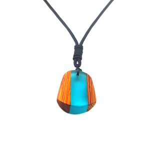 Diseño caliente de madera y resina al por mayor tipo colgante collar accesorios de joyería de moda para mujeres - Product Image 5