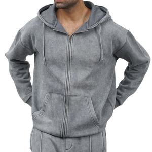 Novedad, Sudadera con Capucha Extra Grande, Personalizada, de Algodón 100%, con Hombros Caídos, Lavado Ácido, con Cremallera, Conjuntos Deportivos, Impresión de Logotipo Personalizada - Product Image 5