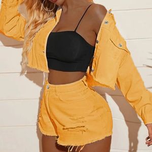 Chaquetas vaqueras informales de talla grande para mujer de buena calidad, Chaquetas vaqueras para mujer superventas, chaquetas recortadas con bolsillos rasgados de primera calidad - Product Image 6