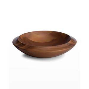 Tazón de fruta decorativo esmalte acabado Real Acacia ensaladera vajilla servir aspecto elegante cuencos de madera con acabado Natural - Product Image 5