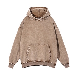 เสื้อฮู้ดดี้ผู้ชายแบบขายส่ง OEM ODM รับทำโลโก้ตามสั่ง 450 GSM ล้างสีแบบแอซิดวอช เสื้อฮู้ดดี้ผู้ชายแบบแอซิดวอช เสื้อฮู้ดดี้ผู้ชายแบบดิสเทรส พิมพ์โลโก้ 2026 - Product Image 1