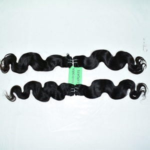 Venta al por mayor de extensiones de cabello humano virgen ondulado natural barato proveedor de trama doble color negro Deep Bodywave Bundles máquina India - Product Image 3