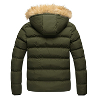 Chaqueta acolchada para hombre de nuevo estilo al por mayor, transpirable, de talla grande, capucha de piel, cremallera, manga completa, diseño de burbujas, dos colores, Invierno barato