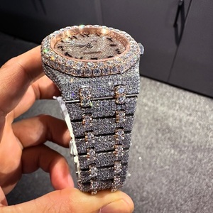 Montre VVS Moissanite Iced Out avec bracelet en silicone, montre-bracelet en diamant de luxe pour homme, bijoux Hip Hop - Product Image 4