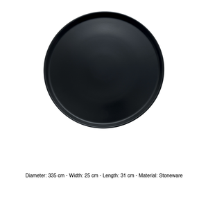 Plato para Pizza de Gres Negro de 33.5 cm, Suministros para Restaurantes, Vajilla para Catering, Venta al por Mayor - Product Image 3
