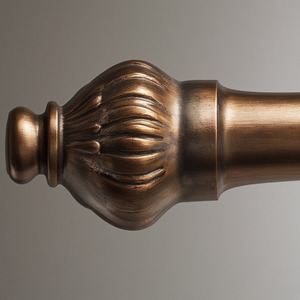 Poteau de rideau simple en métal Heritage avec texture en bois élégance durable et rustique - Product Image 3