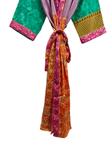 ชุดกิโมโนผ้าส่าหรีน้ำหนักเบาหลากสีสำหรับผู้หญิงชุดคลุมผ้าไหมส่าหรีสำหรับฤดูร้อน - Product Image 6