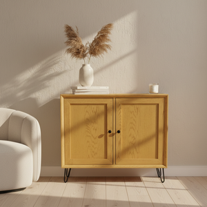 Mueble de Salón con 2 Puertas, Color Dorado Nugget, Diseño Moderno, Muebles para el Hogar Duraderos y Ecológicos - Product Image 2