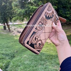 กระเป๋าสตางค์หนังวัว2025แฟชั่นใหม่สำหรับผู้หญิงกระเป๋าถือหนังแท้สไตล์ย้อนยุคงานแฮนด์เมด - Product Image 2