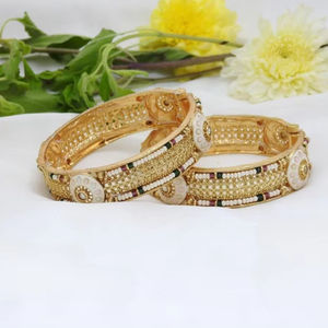 INDIAN BRASS JEWELLERY TRADITIONAL and FASHIONABLE ANTIQUE <b>COPPER</b> GOLD PLATED <b>BANGLES</b> - Product Image 1