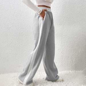 กางเกงวอร์มขาบานสำหรับผู้หญิงกางเกงวิ่งแบบขาบานผ้าคอตตอน100% พร้อมแผงด้านข้างพิมพ์โลโก้ได้ตามต้องการ - Product Image 2