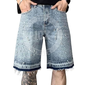 Venta en línea Cintura elástica Pantalones cortos deportivos de secado rápido para Fitness Hecho en Pakistán Pantalones cortos con diamantes de imitación - Product Image 1