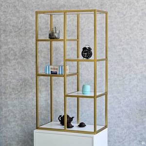 Vitrina de Exhibición KTB68182 de 65x40x180cm, Mueble de Madera de Caucho - Product Image 3