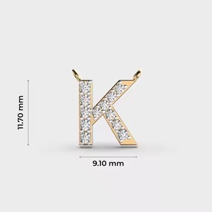 "K" Lettre Plaqué Or Lettre Fine Jewelry Pendentifs & Charms Kudos "K" SHAPE Pendentif Diamant pour Enfants Unisexe Style Classique - Product Image 3