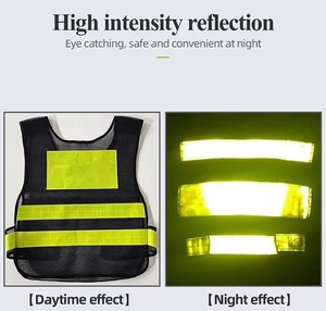 <b>Black</b> Duty Guard Security Guard Reflective Safety Suit Reflective <b>Vest</b> Adjustable Reflective <b>Vest</b> - Product Image 4