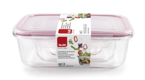Set di 3 contenitori quadrati in vetro per alimenti (Ibili 754750) - Product Image 2