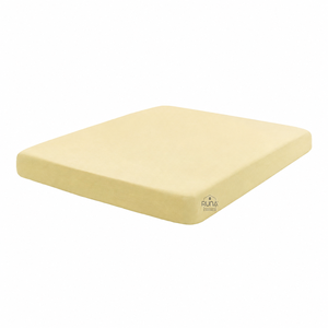 Drap-housse élastique en coton prélavé de qualité supérieure, jaune clair, aspect lin, pour toutes les saisons, maison et hôtel, vente en gros - Product Image 1