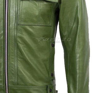 Veste d'hiver en cuir de vache pour homme, coupe ajustée, couleur unie, respirante et coupe-vent, fabriquée au Pakistan - Product Image 6