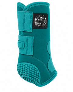 Protège-jambes Tough Tack pour chevaux, en microfibre bleu sarcelle, avec semelle Hex Grip pour l'équitation 2026 - Product Image 2
