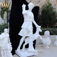 Statue d'Artemis en pierre sculptée à la main, déesse grecque, sculpture en marbre, jardin extérieur, statues de chasse Diana