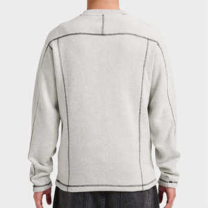 Sweat-shirt à capuche surdimensionné pour homme en broderie 3D, teint en pièce, motif uni, poids lourd, 420 GSM - Product Image 6