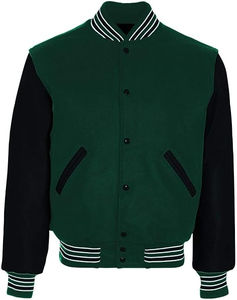 Veste universitaire OEM avec logo personnalisé pour hommes, double poche, réglable, support de streetwear, veste de baseball vierge, letterman pour le collège - Product Image 6