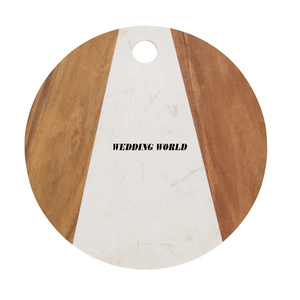 Planche à découper ronde en marbre Planche à fromage design faite à la main de belle qualité Ustensiles de cuisine Classique Élégant Bloc à découper en gros - Product Image 3