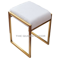 Pouf pouf de luxe nordique meilleure qualité tissu velours pouf chaise cadre doré tabouret pour chambre salon