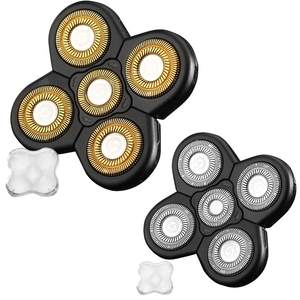 Lot de 2 têtes de rasoir de rechange avec 5 lames en acier inoxydable pour rasoir électrique - Product Image 1