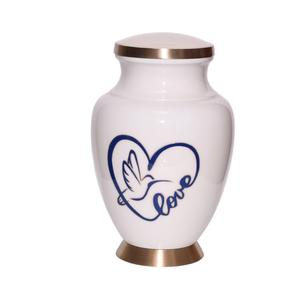 Urnes funéraires de crémation Lovely Cardinal Love Sign Design Grande taille 26 cms de haut Urne blanche - Product Image 1