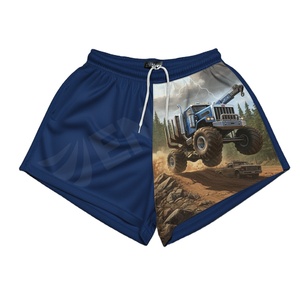 Short de rugby australien de football pour femmes conçu sur mesure vichy bicolore avec poches de style pantalon d'impression par sublimation - Product Image 5