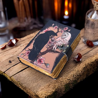 Diario de Cuero para Amantes de las Loras y las Búhos, 200 Páginas, Libro de Sombras Grimoire Vintage, Hecho a Mano, Regalo de Brujería para Mujeres