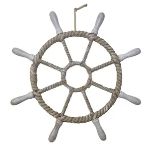 Volant de bateau en bois pour la plage, durable, écologique, moderne, vintage, décoration murale nautique, décoration intérieure, bateau, prix abordable - Product Image 2