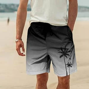 Meilleure vente Short de bain pour homme imprimé par sublimation 100% coton maillot de bain de plage tricoté avec fermeture à cordon vente en gros - Product Image 3