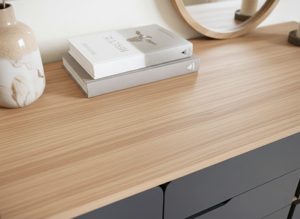 Armoire à chaussures moderne et artistique à 3 portes avec 4 niveaux, capacité de 16 paires, chêne gris foncé, modèle à monter soi-même/à démonter, SC312, fabriqué en Malaisie - Product Image 4