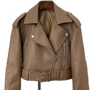 Chaquetas de Cuero Genuino con Capucha Personalizadas, Chaqueta de Cuero Auténtico de Invierno, Gruesa, con Múltiples Bolsillos y Cremallera, Chaquetas para Mujer 2026 - Product Image 2