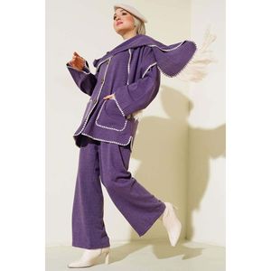 Écharpe à double poche, ensemble de 2 pièces, violet - Product Image 4