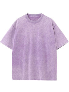 Vente en gros de t-shirts pour hommes personnalisés lavés à l'acide à la mode tendance 100% coton long avec motif imprimé - Product Image 3