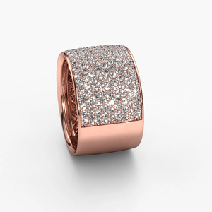 Anillo de banda popular en oro rosa de 14kt con diamantes cultivados en laboratorio Fabricante de diamantes al por mayor Nueva alianza de boda - Product Image 2