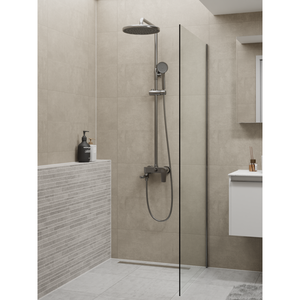 HERA Rainshower System with Single-lever <b>Shower</b> <b>Mixer</b> Set 8203 Gun Metal Round Rain <b>Shower</b> <b>Head</b> - Product Image 3