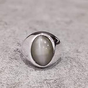 Wholesale <b>Mens</b> <b>Ring</b> New Arrival Natural Grey Moonstone Gemstone June Birth Anniversary Gift Jewelry 925 Sterling <b>Silver</b> <b>Ring</b> - Product Image 3
