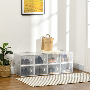 HOMCOM-Zapatero modular para ahorrar espacio, 8 cubos, 28x36x21 cm en plástico PP, blanco - Product Image 2