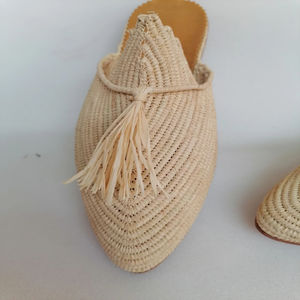 Vente en gros de pantoufles et sandales marocaines faites à la main en raphia, chaussures tissées écologiques pour femmes et hommes, commande en gros, fournisseur direct - Product Image 3