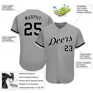Personalizado Hombres Mujeres Jóvenes Mejor botón Up Uniforme de béisbol Camiseta Jersey de béisbol - Product Image 3