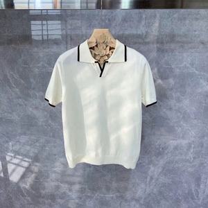 Summer Breathable Fashion Short Sleeve Casual Lapel Design Business Style Men Polo <b>T</b> <b>Shirt</b> for Office and Daily Use - Product Image 1
