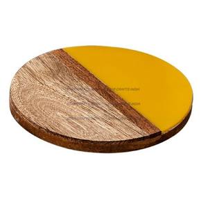 Creative Clear Round Square Handmade Cedar Tabletop Protection <b>Placemats</b> Wood Inside Epoxy Resin Tea Best Coaster - Product Image 2