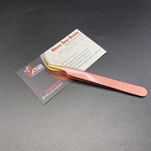 Private Label Japanese Sustainable Steel Eyelash Tweezers Peach <b>Nude</b> Metallic Color Hand Tested Professional Lash Tweezers - Product Image 4