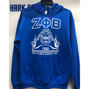 Vente en gros de sweats à capuche en coton polaire avec poche kangourou sérigraphiés en soie pour femmes Zeta Phi Beta Sorority - Product Image 5